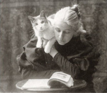 Копия картины "amelia van buren with cat" художника "икинс томас"