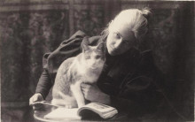 Репродукция картины "amelia van buren with a cat" художника "икинс томас"