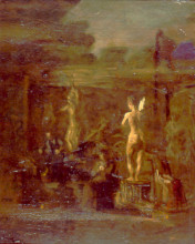 Картина "compositional study for william rush carving his allegorical figure of the schuylkill river" художника "икинс томас"