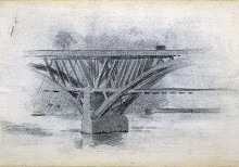 Репродукция картины "drawing of girard avenue bridge" художника "икинс томас"