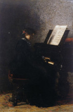 Репродукция картины "elizabeth at the piano" художника "икинс томас"