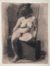 Картина "masked nude woman, seated" художника "икинс томас"