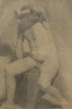 Репродукция картины "nude man seated" художника "икинс томас"