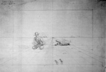 Репродукция картины "perspective drawing for hunting" художника "икинс томас"