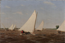 Копия картины "sailboats racing on the delaware" художника "икинс томас"