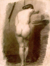 Копия картины "standing nude" художника "икинс томас"