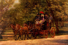 Копия картины "a may morning in the park ( the fairman robers four in hand)" художника "икинс томас"