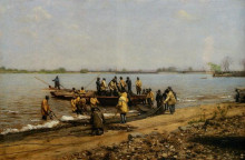 Картина "shad fishing at gloucester on the delaware river" художника "икинс томас"