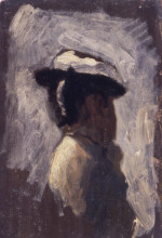 Репродукция картины "study of a woman&#39;s head" художника "икинс томас"