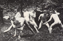 Копия картины "studens wrestling in the nude" художника "икинс томас"