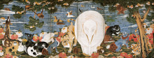 Репродукция картины "birds, animals, and flowering plants in imaginary scene" художника "ито дзякутю"