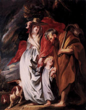 Копия картины "return of the holy family from egypt" художника "йорданс якоб"