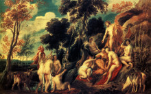 Копия картины "pan punished by the nymphs" художника "йорданс якоб"