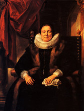 Картина "portrait of a lady sitting in a chair" художника "йорданс якоб"