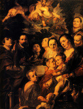 Репродукция картины "portrait of jordaens family" художника "йорданс якоб"
