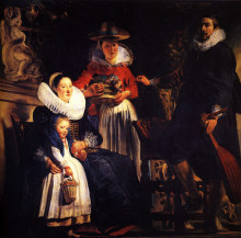 Копия картины "the artist&#39;s family" художника "йорданс якоб"