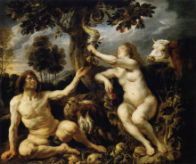 Картина "the fall of man" художника "йорданс якоб"
