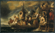 Картина "the miracle of the obol in the mouth of the fish" художника "йорданс якоб"