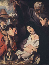Репродукция картины "adoration of the shepherds" художника "йорданс якоб"