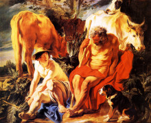 Картина "mercury and argos" художника "йорданс якоб"