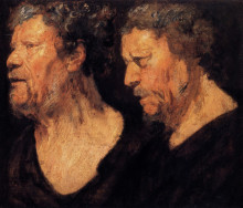 Репродукция картины "two studies of the head of abraham grapheus" художника "йорданс якоб"