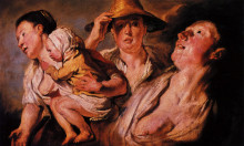 Копия картины "study of three women and child" художника "йорданс якоб"