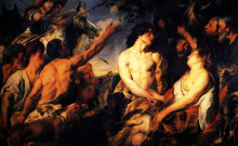 Картина "meleager and atalanta" художника "йорданс якоб"