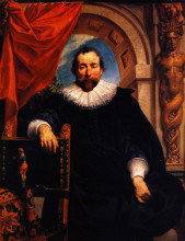 Копия картины "portrait of the rogier witer" художника "йорданс якоб"