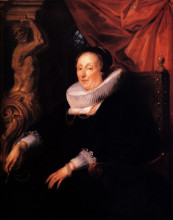 Репродукция картины "portrait of the wife of johan wierts" художника "йорданс якоб"