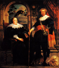 Репродукция картины "govaert van surpele and his wife" художника "йорданс якоб"