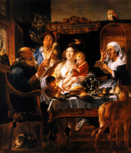 Картина "as the old sang, so the young pipe" художника "йорданс якоб"