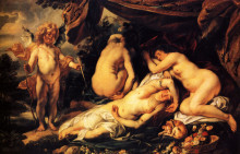 Репродукция картины "love of cupid and psyche" художника "йорданс якоб"
