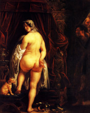 Картина "king candaules of lydia showing his wife to gyges" художника "йорданс якоб"