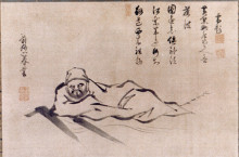 Копия картины "reclining daruma" художника "йошу шинзо"