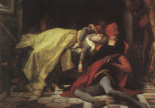 Репродукция картины "death of francesca da rimini and paolo malatesta" художника "кабанель александр"