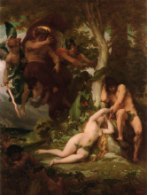 Копия картины "the expulsion of adam and eve from the garden of paradise" художника "кабанель александр"