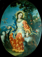 Картина "the divine shepherdess" художника "кабрера мигель"