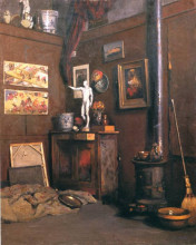Репродукция картины "interior of a studio" художника "кайботт гюстав"