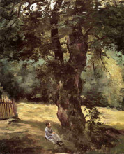 Картина "woman seated beneath a tree" художника "кайботт гюстав"
