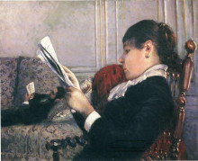 Репродукция картины "interior, woman reading" художника "кайботт гюстав"
