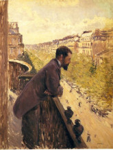 Репродукция картины "man on a balcony" художника "кайботт гюстав"