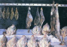 Картина "display of chickens and game birds" художника "кайботт гюстав"