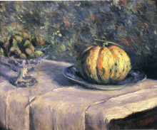 Копия картины "melon and fruit bowl with figs" художника "кайботт гюстав"