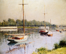 Картина "the harbour of argentueil" художника "кайботт гюстав"