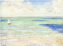 Копия картины "seascape, regatta at villers" художника "кайботт гюстав"