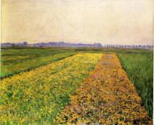 Репродукция картины "the yellow fields at gennevilliers" художника "кайботт гюстав"