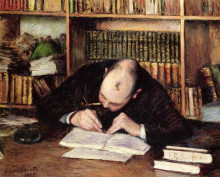 Картина "portrait of a man writing in his study" художника "кайботт гюстав"
