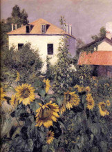 Репродукция картины "sunflowers in the garden at petit gennevilliers" художника "кайботт гюстав"