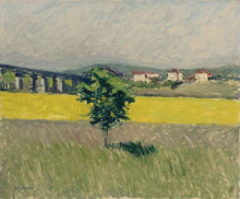 Копия картины "meadow bridge at argenteuil" художника "кайботт гюстав"
