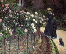 Копия картины "roses in the garden at petit gennevilliers" художника "кайботт гюстав"